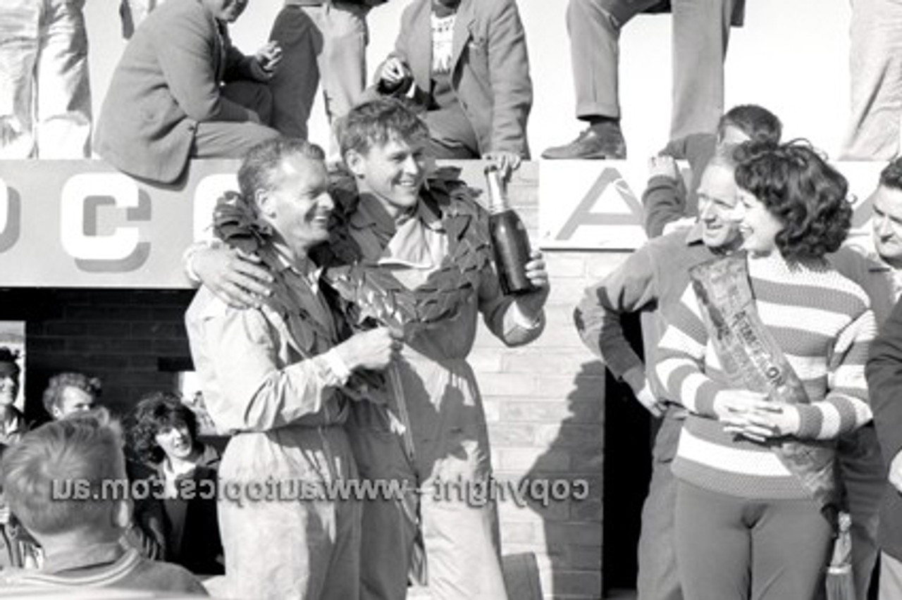 62752 - George Reynolds & Jim  McKeown  Volkswagon -  Armstrong 500 - Phillip Island 1962 - Photographer Peter D'Abbs