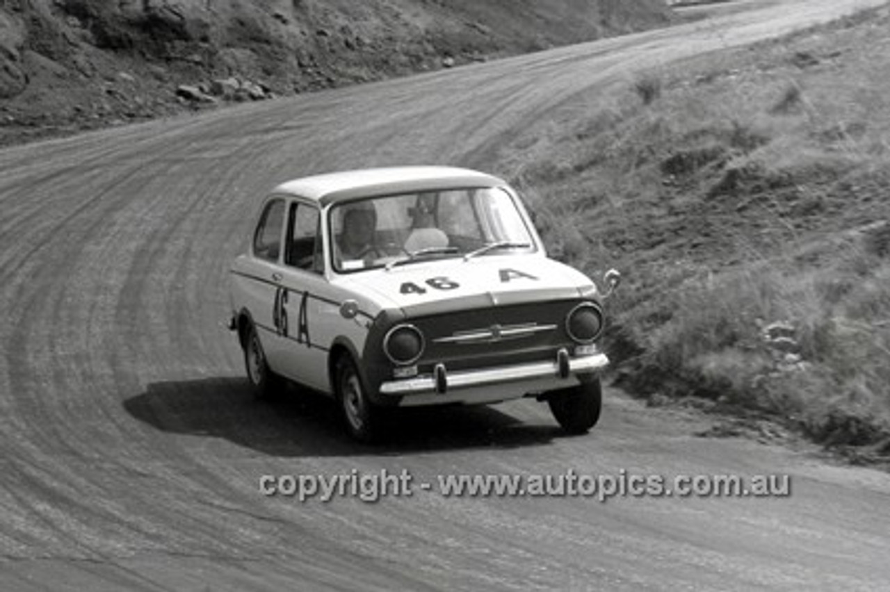 66772  - Bill Burns & Alex Lazich, Fiat 850 - Gallaher 500 Bathurst 1966 - Photographer Lance J Ruting