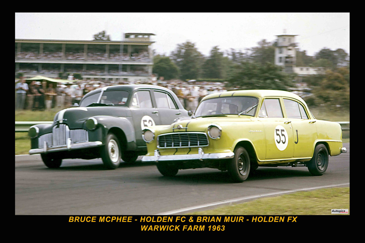 63033-1 - Bruce McPhee Holden FE & Brian Muir, Holden FX - Warwick Farm 1963