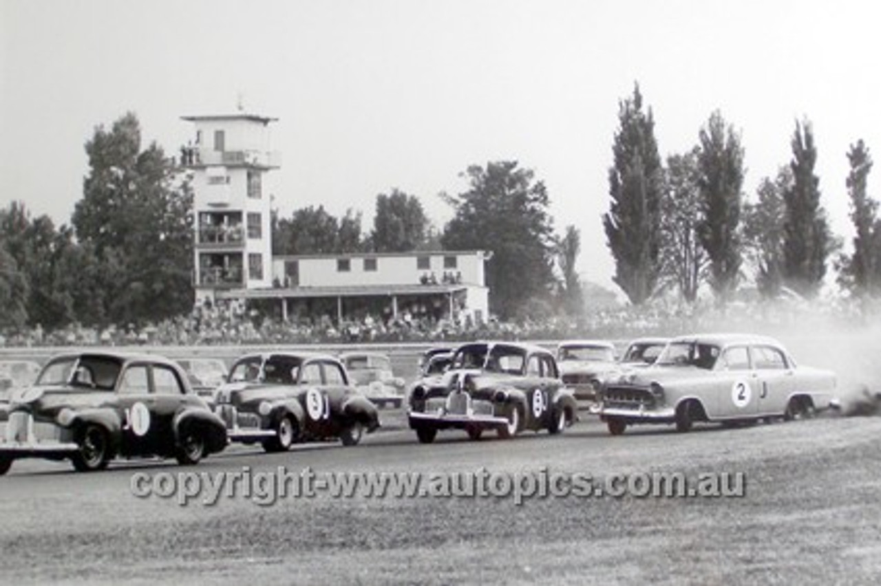 63037 - Battle of the Holdens - B. Seton, B. McPhee, S. Martin & Max Stahl  - 10th February 1963 Warwick Farm  - Max Stahl Collection