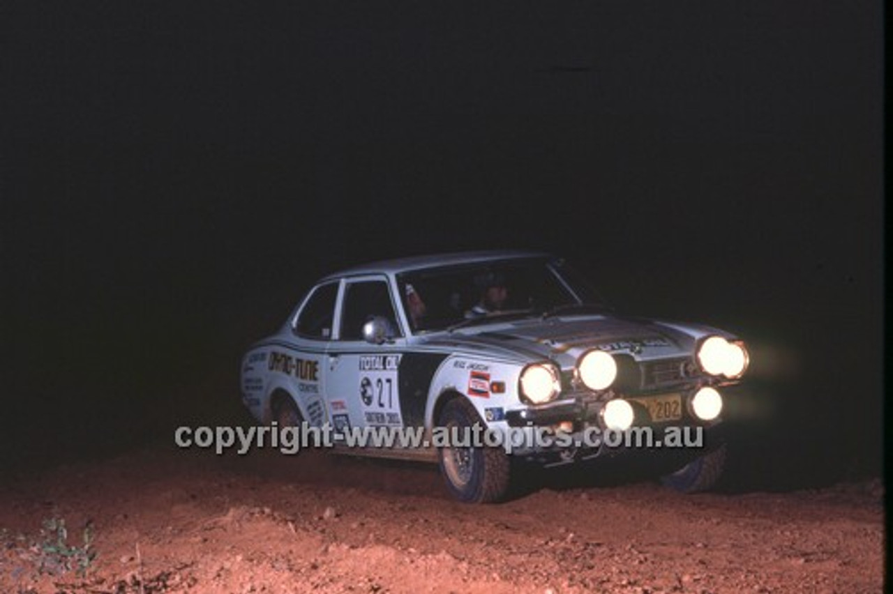 779459 - Ross Jackson  &  Peter Berriman, Mitsubishi Lancer - 1977 Southern Cross Rally - Photographer Lance J Ruting