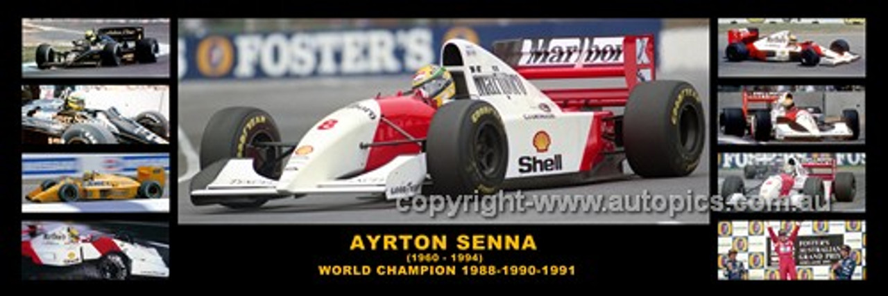 342 - Ayrton Senna in Australia - 1985 to 1993 -  A Panoramic Photo 30x10inches.