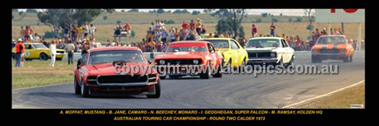 340 - Second Round of the ATCC , Calder 1972 - Moffat, Jane, Beechey & Geoghegan -  A Panoramic Photo 30x10inches.