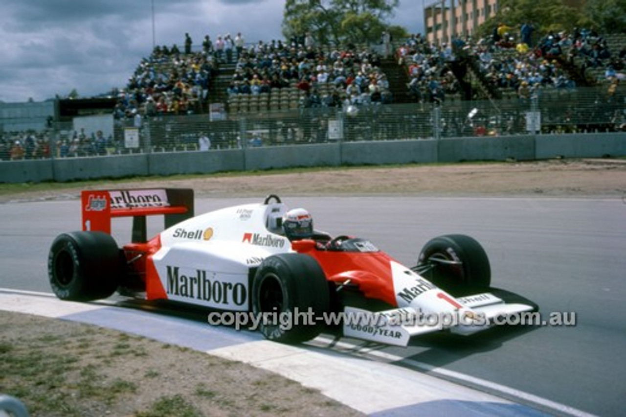 86530 - Alain Prost  McLaren-TAG - Winner of the AGP Adelaide 1986 - Photographer Ray Simpson