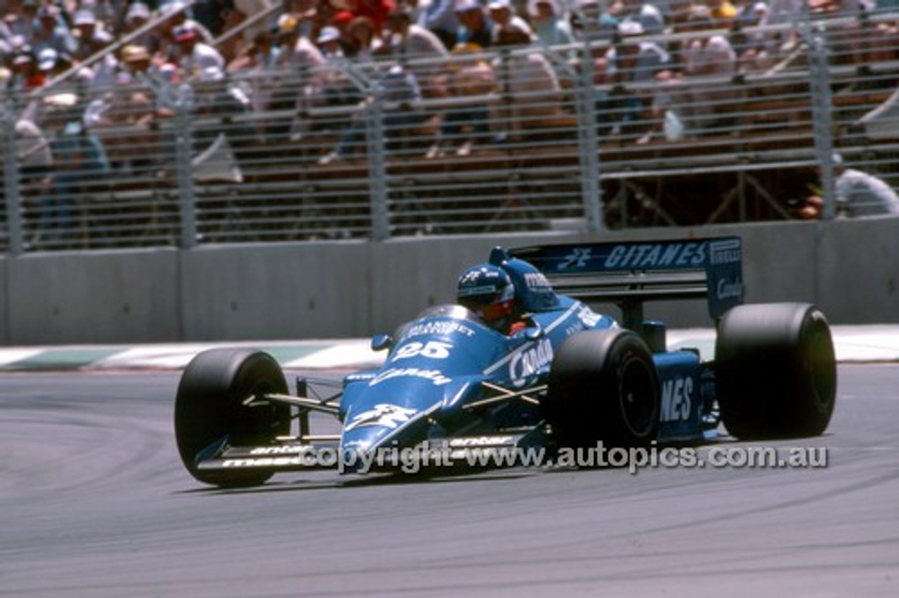 85517 - Philippe Streiff  Ligier-Renault - 3rd Place AGP Adelaide 1985 - Photographer Ray Simpson