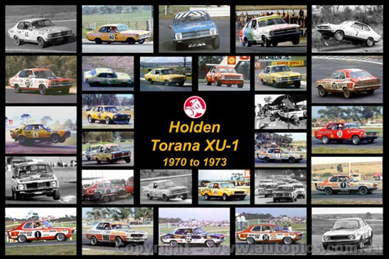 20x30 POSTER SIZE ONLY $50 - A collection of 28 photos of Torana XU1s from 1970 to 1973.