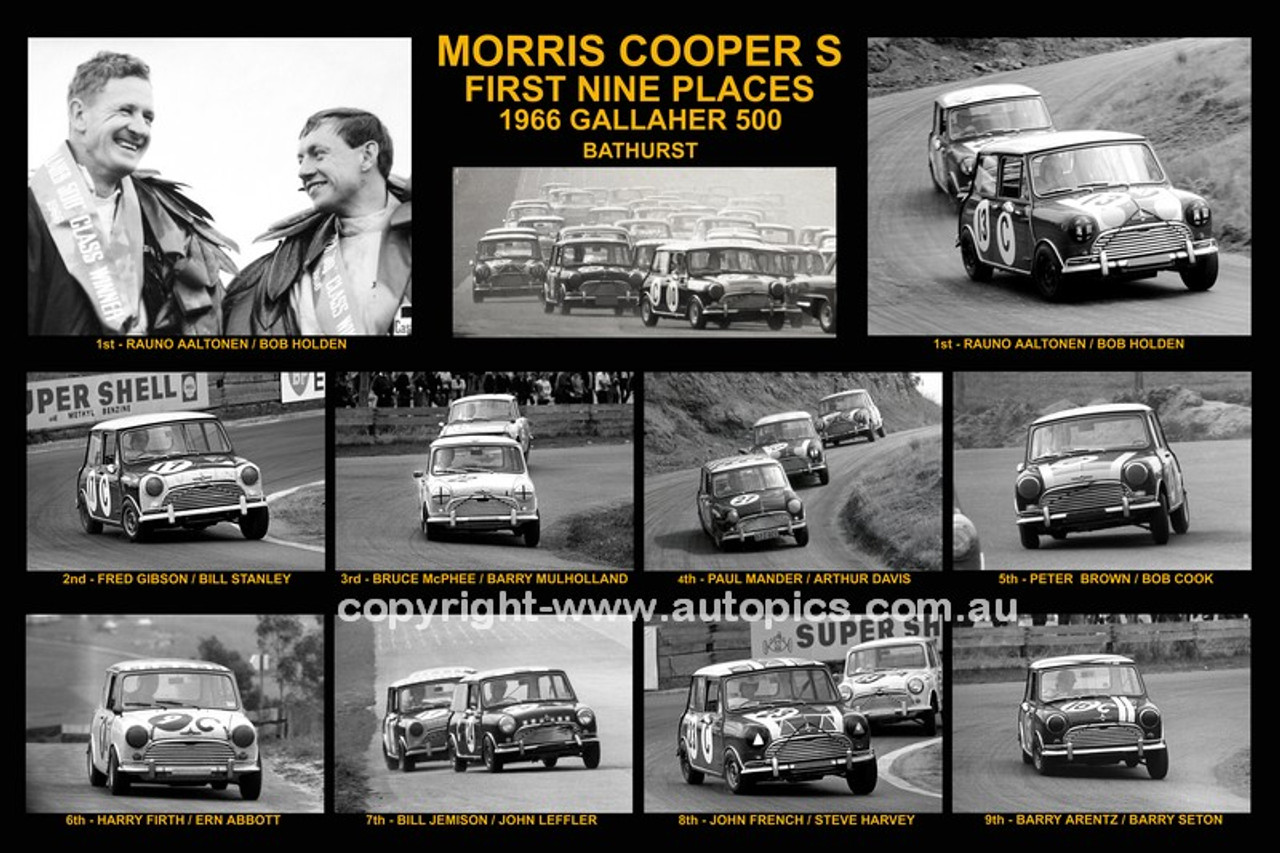 170 - Morris Cooper S - Bathurst Winner 1966 - The first nine place getters.