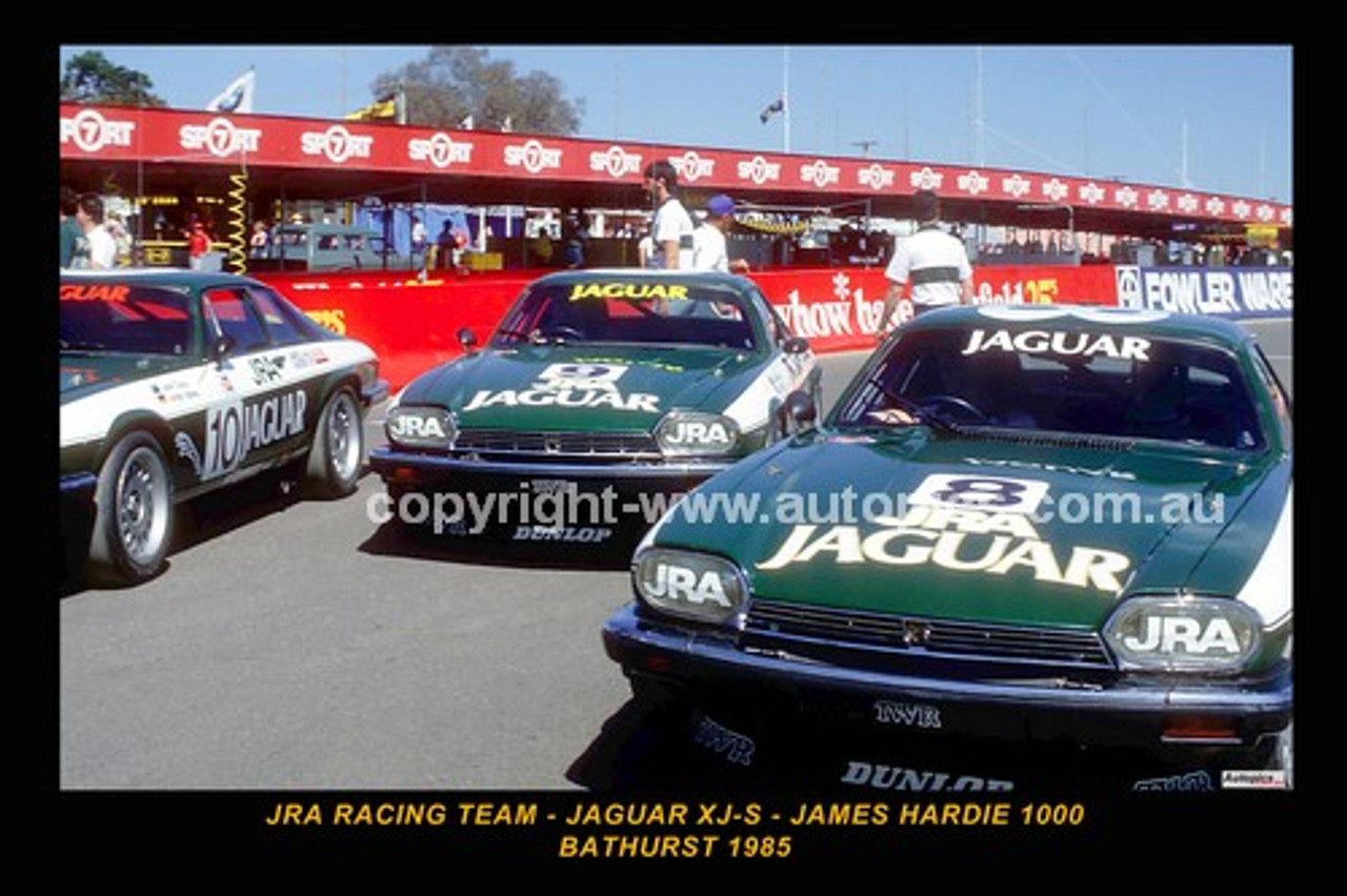 85748-1 - JRA Racing Team  - Jaguar XJ-S -- Printed with a black border and a caption discribing the photo.