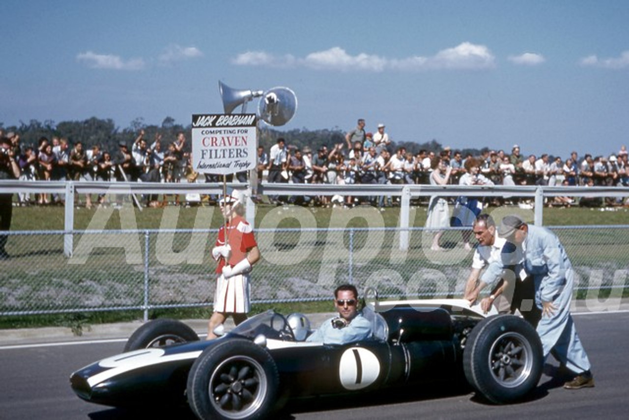 62602 - Jack Brabham, Cooper T53 Climax - Sandown 11th March 1962  - Photographer  Barry Kirkpatrick