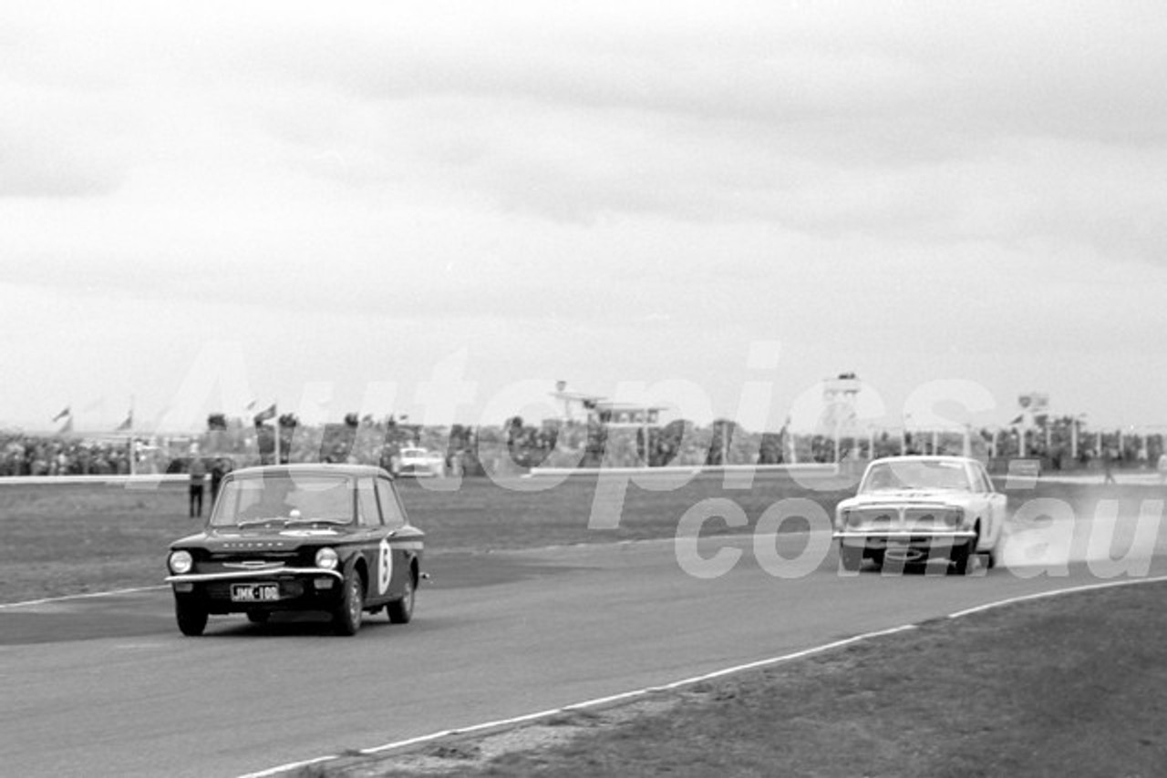 66102 - Norm Beechey, Hillman Imp & D. Toffolon Zephyr  - Calder 22nd May 1966 - Photographer Barry Kirkpatrick