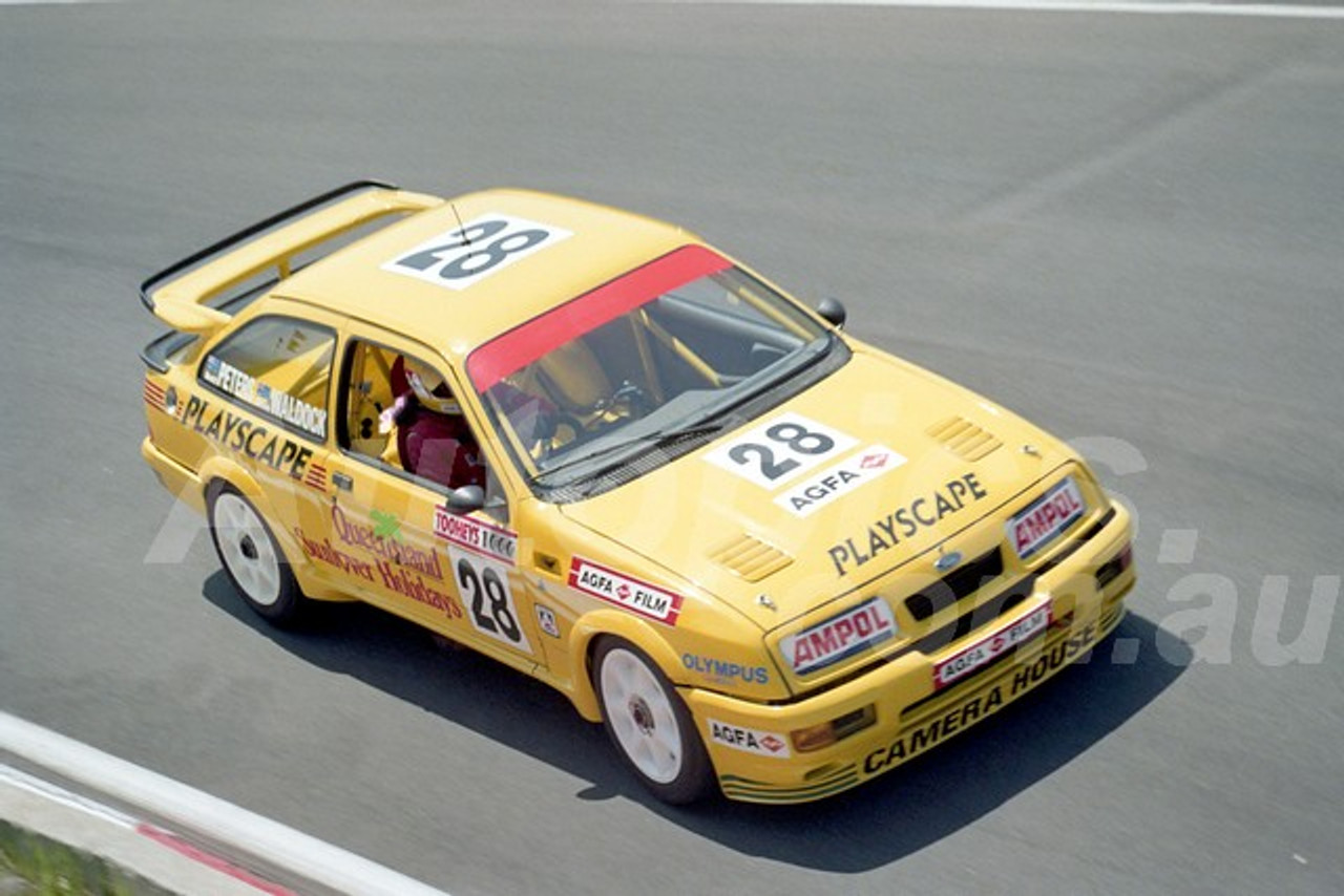 91799 - KEVIN WALDOCK / BRETT PETERS, FORD SIERRA - 1991 Bathurst Tooheys 1000 - Photographer Ray Simpson