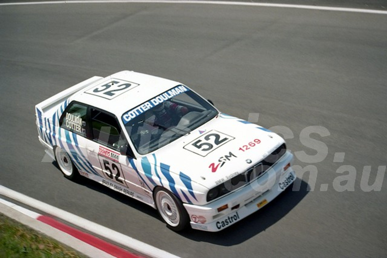 91899 - JOHN COTTER / PETER DOULMAN, BMW M3 - 1991 Bathurst Tooheys 1000 - Photographer Ray Simpson
