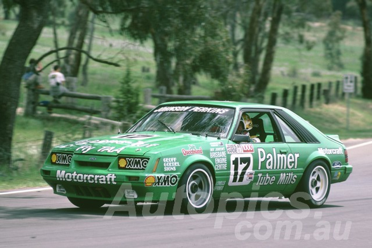 85784 -  Dick Johnson & Larry Perkins,  Mustang - James Hardie 1000 Bathurst 1985