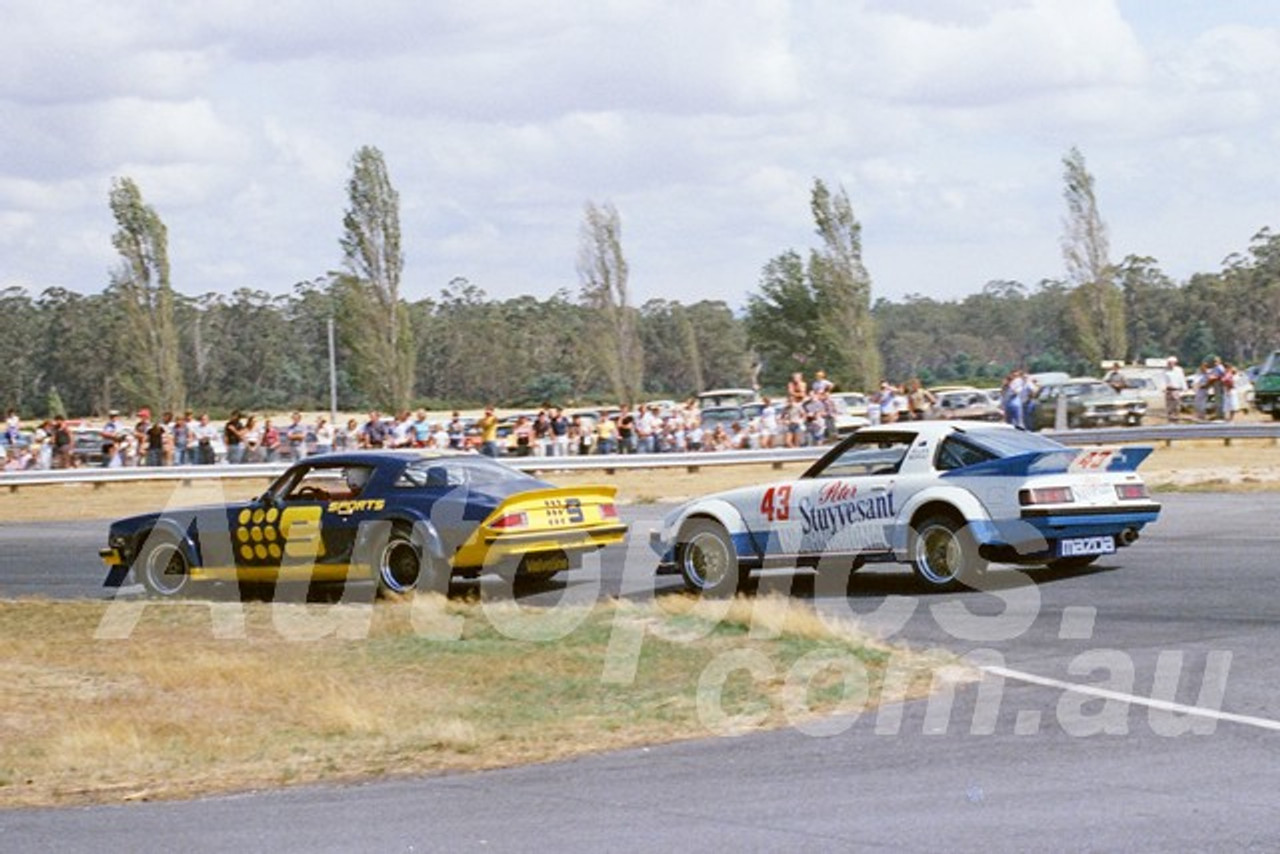 82150 -  Kevin Bartleyy, Camaro & Allan Moffat, Mazda RX7 - Symmons Plains 7th March 1982  - Photographer  Keith Midgley
