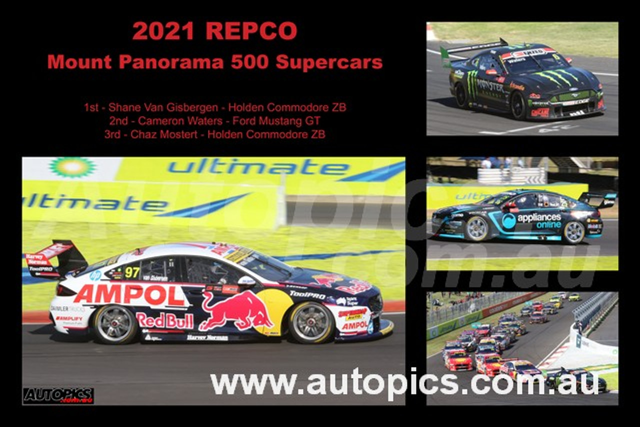 2021B500 - Collage of First Three Places - 2021 Repco, Mount Panorama 500,  Supercars