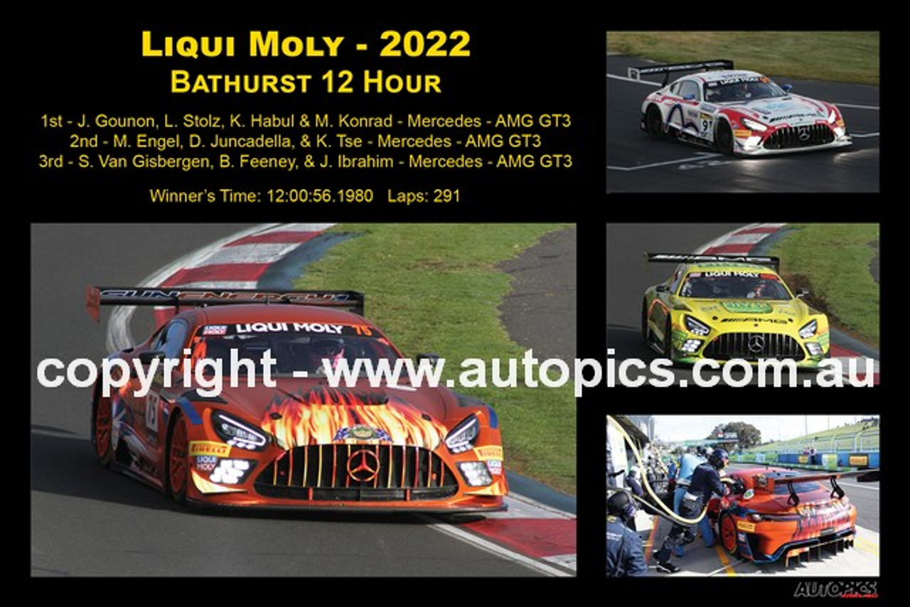 22401-1 - A Collage of the First Three Place Getters - Bathurst 12 Hour Winner 2022