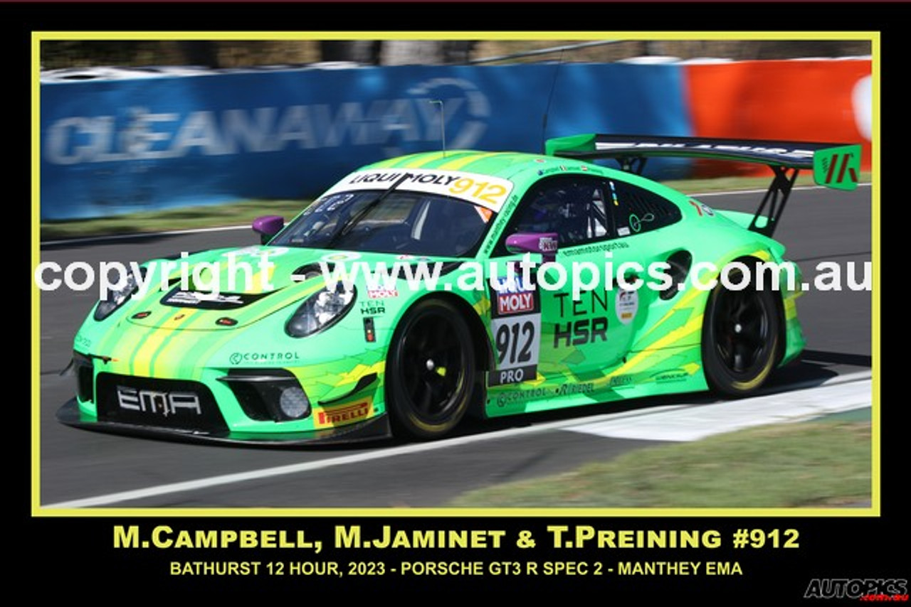 23420 - M.Campbell, M.Jaminet & T.Preining   - Porsche - GT3 R Spec 2, Car 912 - Liqui Molly,  Bathurst 12 Hour 2023