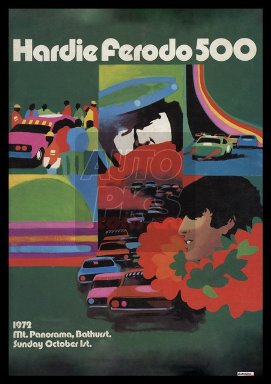 Authentic Design Retro Bathurst Posters, 1972, Hardie Ferodo 500