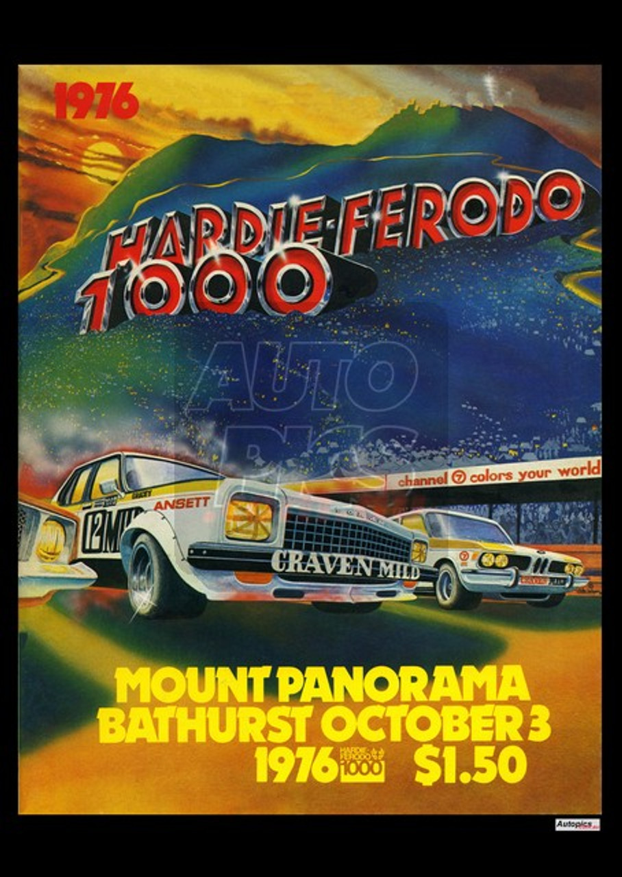 Authentic Design Retro Bathurst Posters, 1976, Hardie Ferodo 500