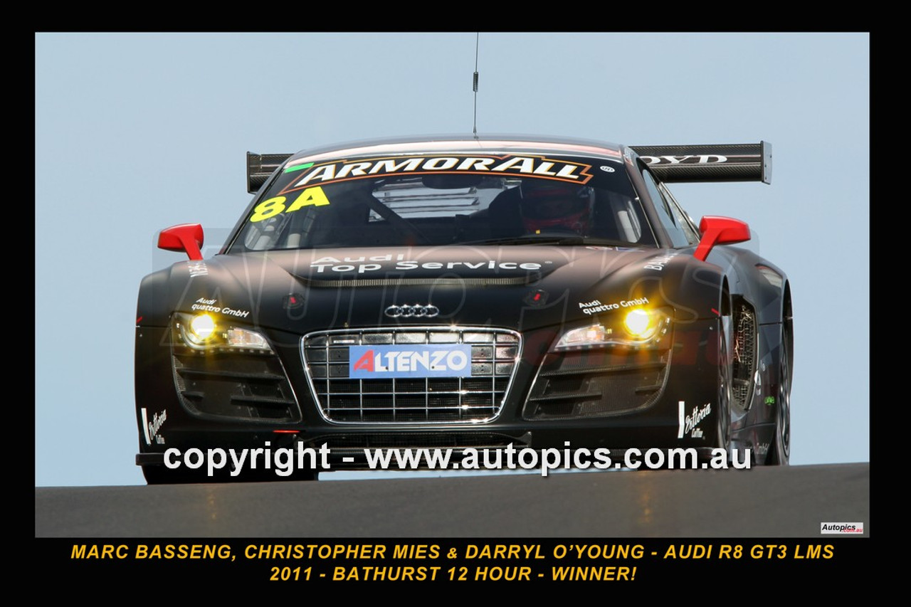 11BA02MC5000-1 - Darryl O'Young, Marc Basseng & Christopher Mies, Armor All 12 Hour, Bathurst 2011, WINNERS, Audi R8 LMS GT3 - Photographer Marshall Cass