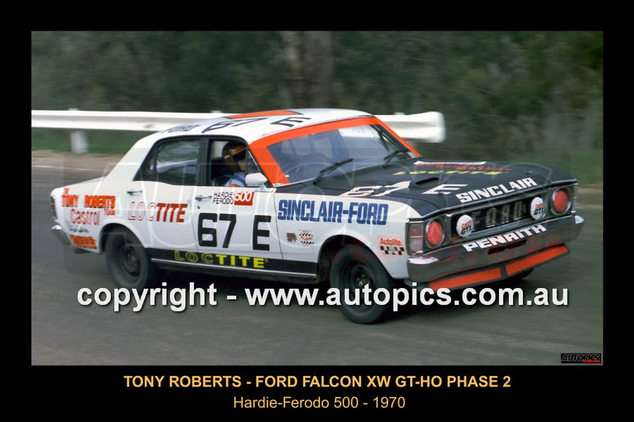 70747-1 - Tony Roberts, Hardie-Ferodo 500, Bathurst, 1970, Ford Falcon XW GT-HO Phase 2 - Photographer Jeff Nield