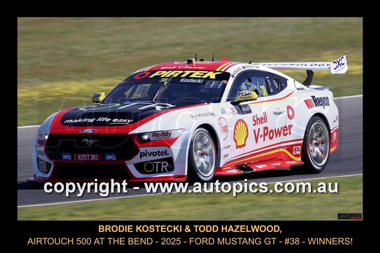 25TB09JS7000-1 - Brodie Kostecki & Todd Hazelwood, Airtouch 500 At The Bend, The Bend Motorsport Park - International, 14th of September, 2025, Ford Mustang GT - WINNERS - Photographer James Smith