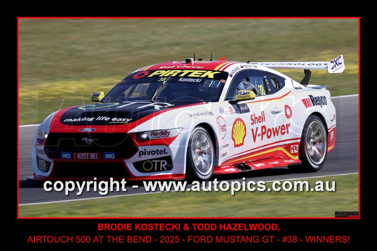 25TB09JS7000-F - Brodie Kostecki & Todd Hazelwood, Airtouch 500 At The Bend, The Bend Motorsport Park - International, 14th of September, 2025, Ford Mustang GT - WINNERS - Photographer James Smith