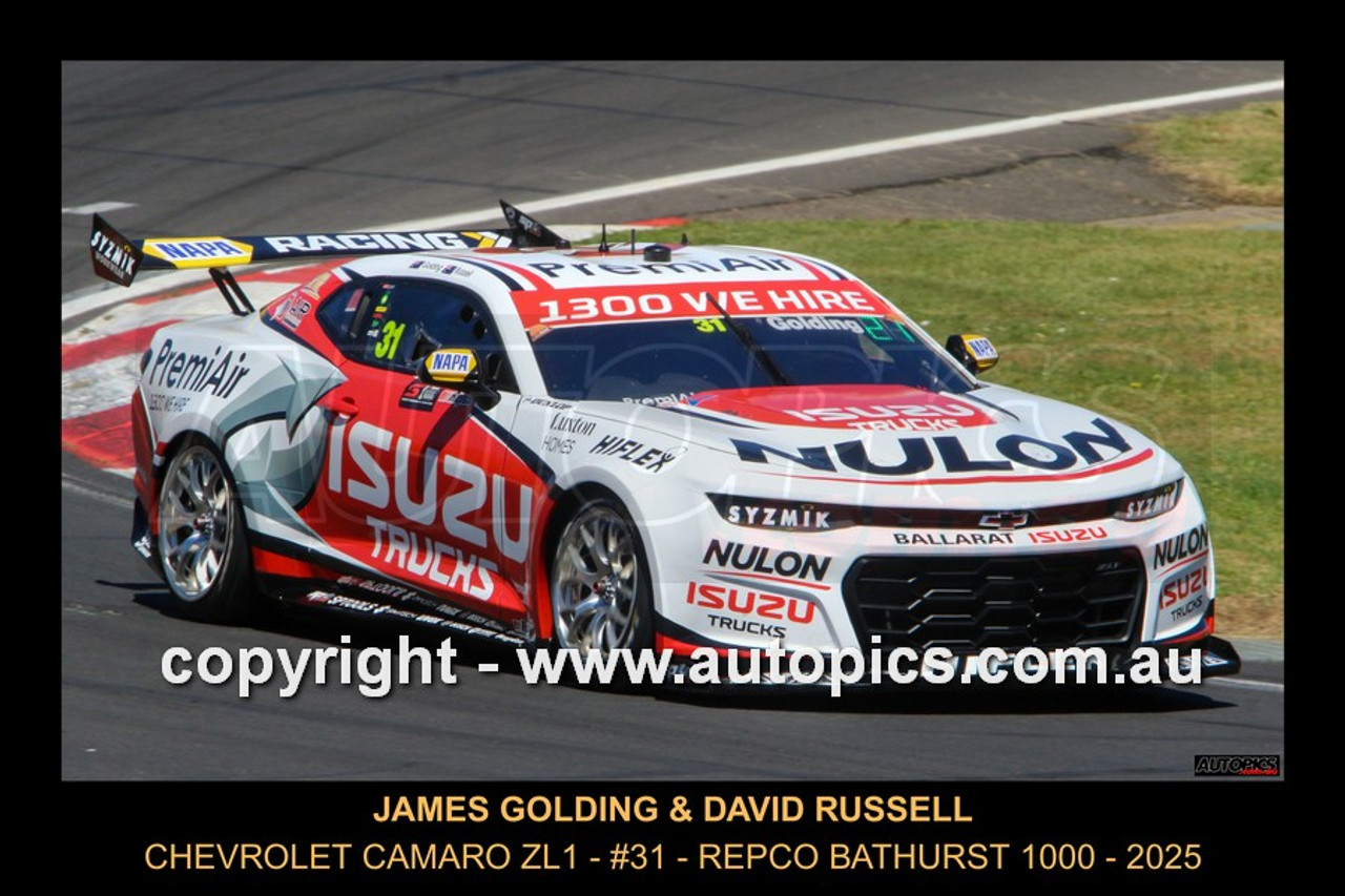 25BA10JS7078-1 - James Golding & David Russell,  Repco Bathurst 1000, Mount Panorama , Bathurst, 9th - 12th of October, 2025, THIRD PLACE, Chev Camaro ZL1 