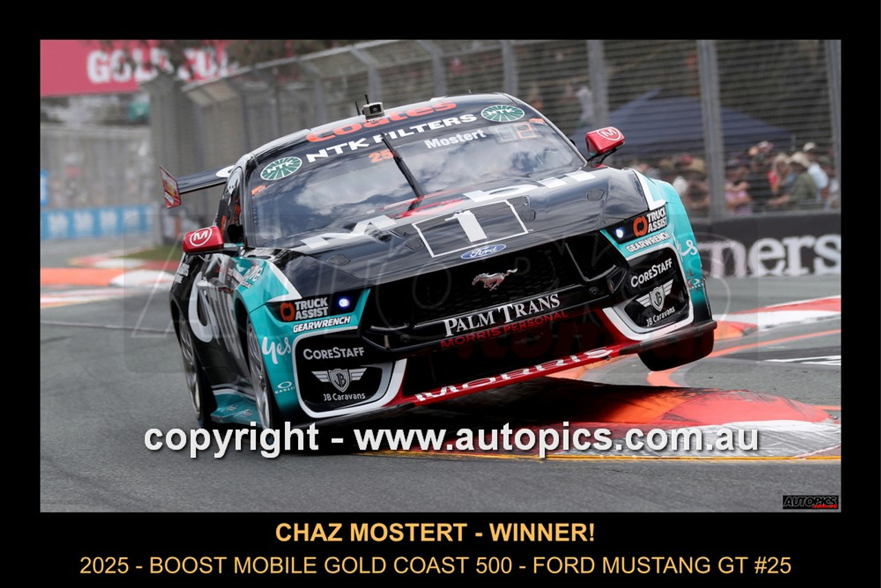 25GC10JS7007-1 - Chaz Mostert,  Boost Mobile Gold Coast 500, Surfers Paradise Street Circuit , Queensland, 24th - 26th of October, 2025, WINNER, Ford Mustang GT - Photographer James Smith 25GC10JS7007-1 - Chaz Mostert,  Boost Mobile Gold Coast 500, Surfers Paradise Street Circuit , Queensland, 24th - 26th of October, 2025, WINNER, Ford Mustang GT - Photographer James Smith