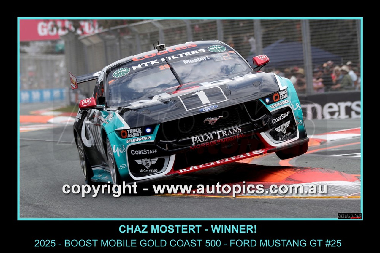 25GC10JS7007-F - Chaz Mostert,  Boost Mobile Gold Coast 500, Surfers Paradise Street Circuit , Queensland, 24th - 26th of October, 2025, WINNER, Ford Mustang GT - Photographer James Smith 25GC10JS7007-F - Chaz Mostert,  Boost Mobile Gold Coast 500, Surfers Paradise Street Circuit , Queensland, 24th - 26th of October, 2025, WINNER, Ford Mustang GT - Photographer James Smith