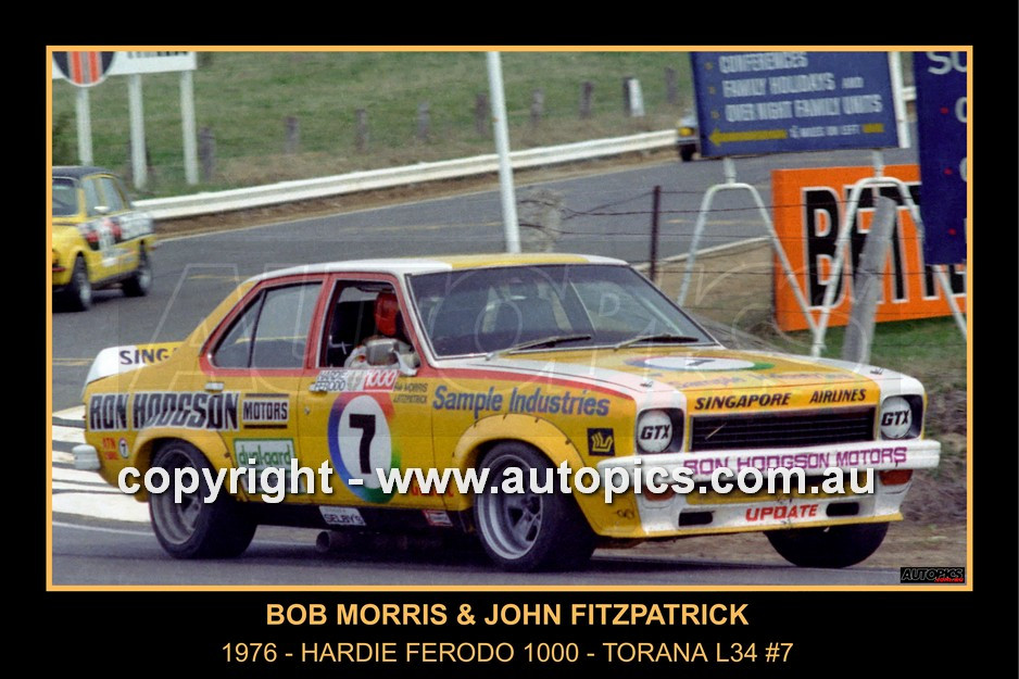 76723-F - Bob Morris & John Fitzpatrick, Hardie Ferodo 1000, Bathurst, 1976, 1st Outright & Class D Winner, Holden Torana L34 SLR5000