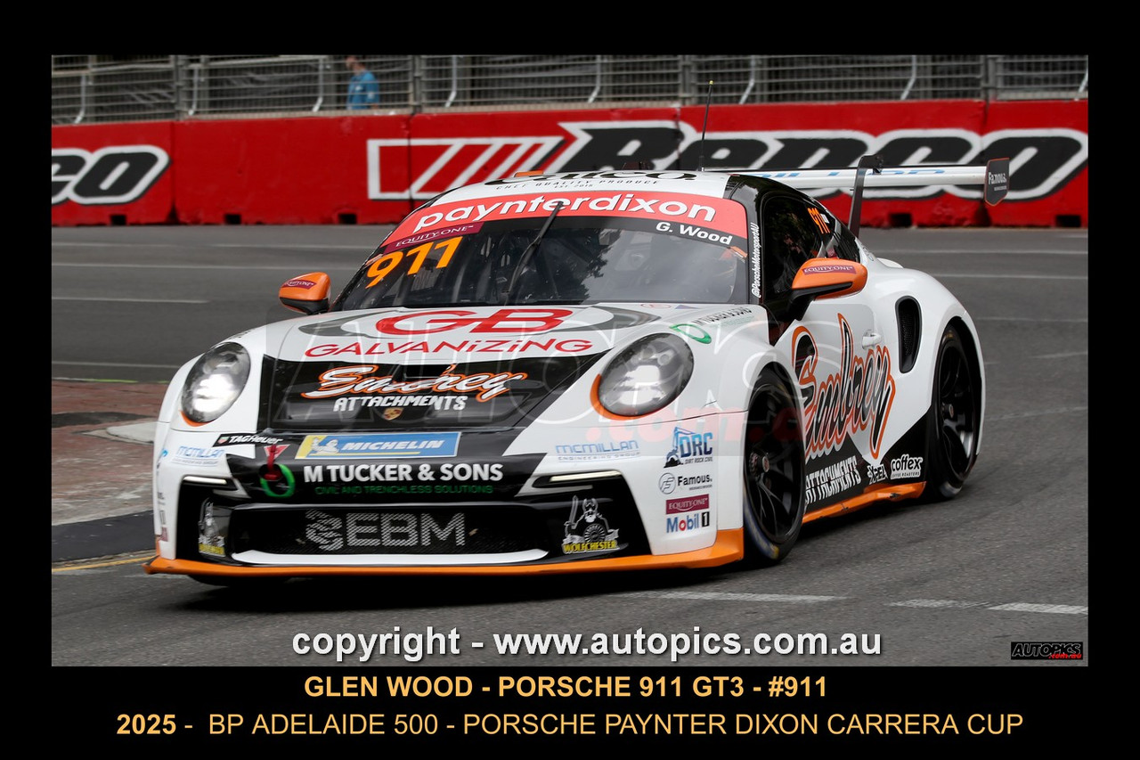 25AD11JS2020 -1 - Glen Wood - Porsche Paynter Dixon Carrera Cup Australia, 2025 BP Adelaide 500,  Adelaide Parklands Circuit, 2025 - Porsche 911 GT3 - Photographer James Smith