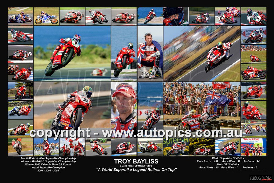AUT005 - Poster, Troy Bayliss Career - A World Superbike Legend Retires On Top