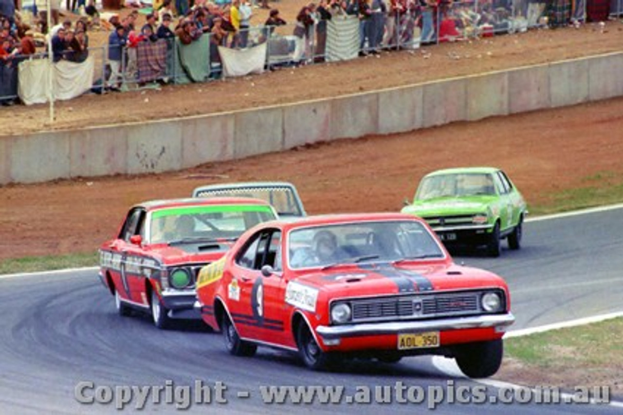 70203 - D. Sheldon Holden Monaro GTS 350 F. Gibson For Falcon XW GTHO - Oran Park 20th September  1970 - Photographer Jeff Nield