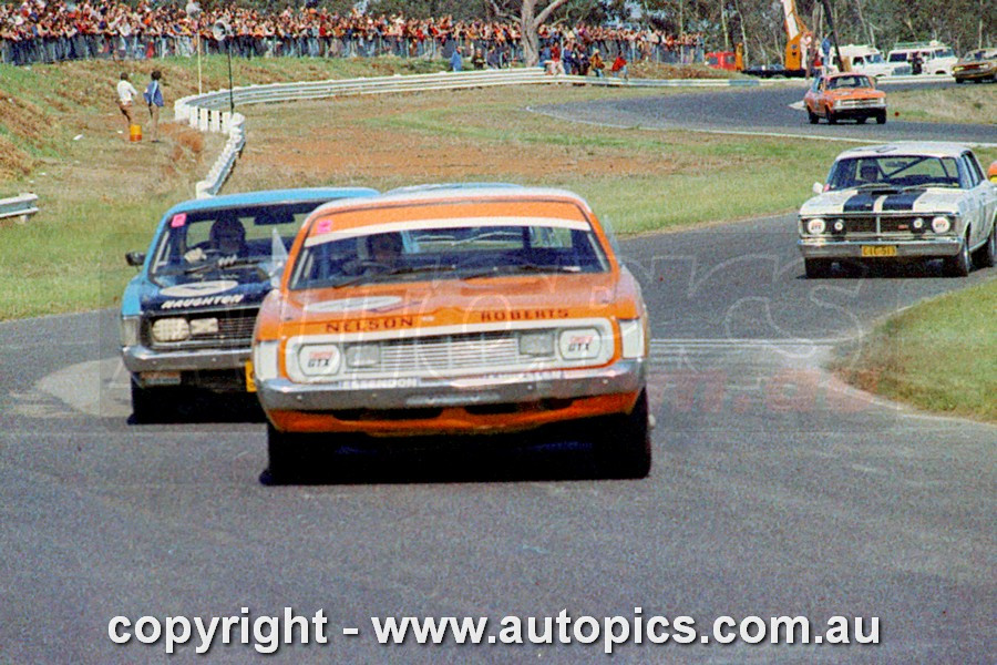 72195 - Lawrie Nelson & Tom Naughton,  Valiant Charger also Paul Gulson, Ford Falcon GTHO Phase 3,  Three Hour 250, Sandown, 9th September, 1972 - Photographer Jack Cerchi