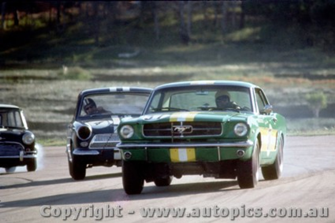 66047 -  B. Thomson Ford Mustang / J. McKeown Lotus Cortina / B. Foley Morris Cooper S -  Lakeside 1966 - Photographer John Stanley