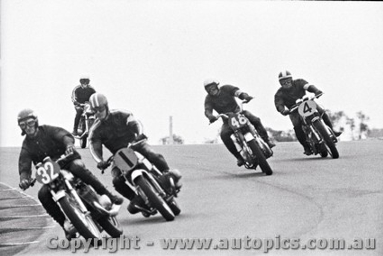 70310 - Laurie Alderton / Dennis Alderton  Kawasaki H1 500  - Jack Forrest / Bob Presley / Geoff Lucus  BMW 750   - Castrol Six Hour - Amaroo 18th October 1970 - Photographer Lance J Ruting