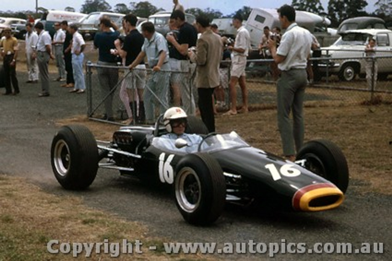 66601 - John Harvey Repco Brabham Ford T/C - Tasman Series  Warwick Farm 1966 - Photographer Adrien Schagen