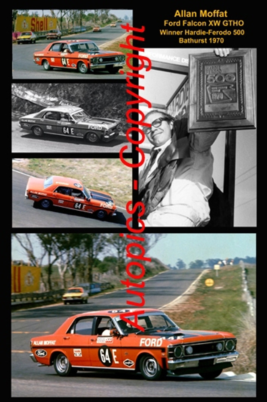 Allan Moffat  -  A collection of 5  photos from Bathurst 1970 - Ford Falcon XW