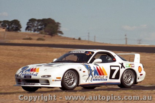 95022 - John Bowe and Dick Johnson Mazda RX7S SP  1995 Eastern Creek 12 Hour - Photographer Lance J Ruting