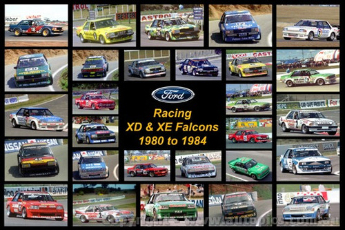 Racing XD & XE Falcons - A collection of 28 photos of racing XD & XE Falcons from 1980 to 1984.