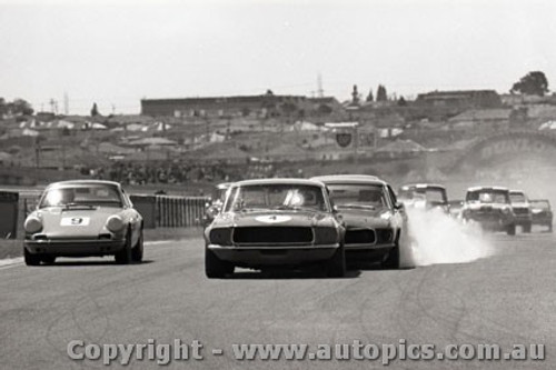 69130 - John Harvey / Allan Moffat Ford Mustang / Allan Hamilton Porsche -  Sandown  1969 - Photographer Peter D Abbs