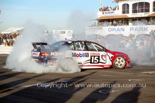 98204 - Craig Lowndes, Holden Commodore VS - Oran Park August 1998 After winning the 1998 ATCC - Photographer Marshall Cass