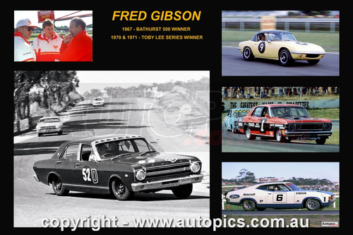 370 - Fred Gibson - A collage of a few of the cars he drove during his career