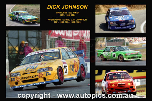 376 - Dick Johnson - A collage of a few of the cars he drove during his career