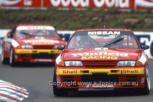 92040 - Jim Richards - Nissan GTR - Amaroo Park 1992 - Photographer Ray Simpson