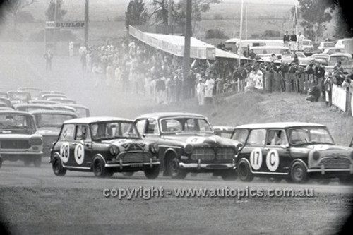 66779  - Paddy Hopkirk & Brian Foley / Bill Stanley & Fred Gibson, Morris Cooper S - Gallaher 500 Bathurst 1966 - Photographer Lance J Ruting
