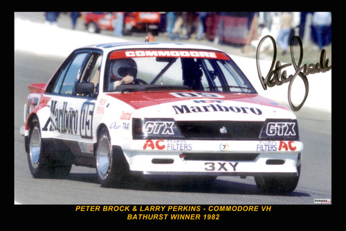 82722-1 Signed  -  Brock / Perkins  -  Bathurst 1982 - 1st Outright - Holden Commodore