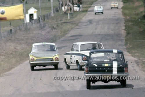 64784  -  R. Skelton / P. Ismay - Holden EH 179 & R. Hodgson / J. French Ford Cortina GT -  Bathurst 1964 - Photographer Simon Brady