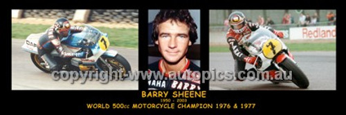 345 - Barry Sheene - World Champion 1976 & 1977 - A Panoramic Photo 30x10inches.